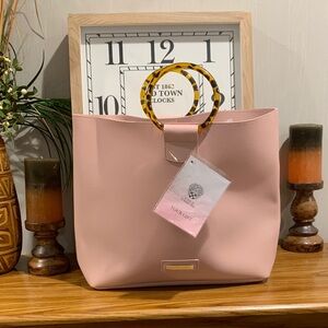 Vince Camuto Pink Tote with Tortoiseshell Handles